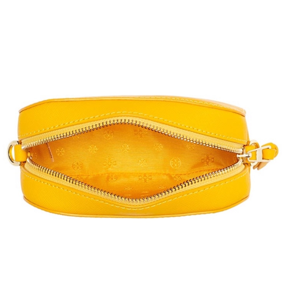 Tory Burch Emerson Round Yellow Leather Crossbody - Picture 4 of 8